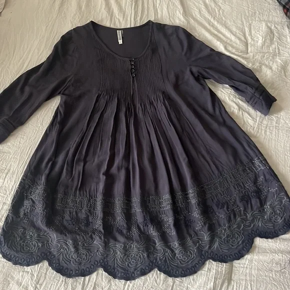 grey babydoll dress Blair Grey Printed Babydoll Dress, Small main image 1